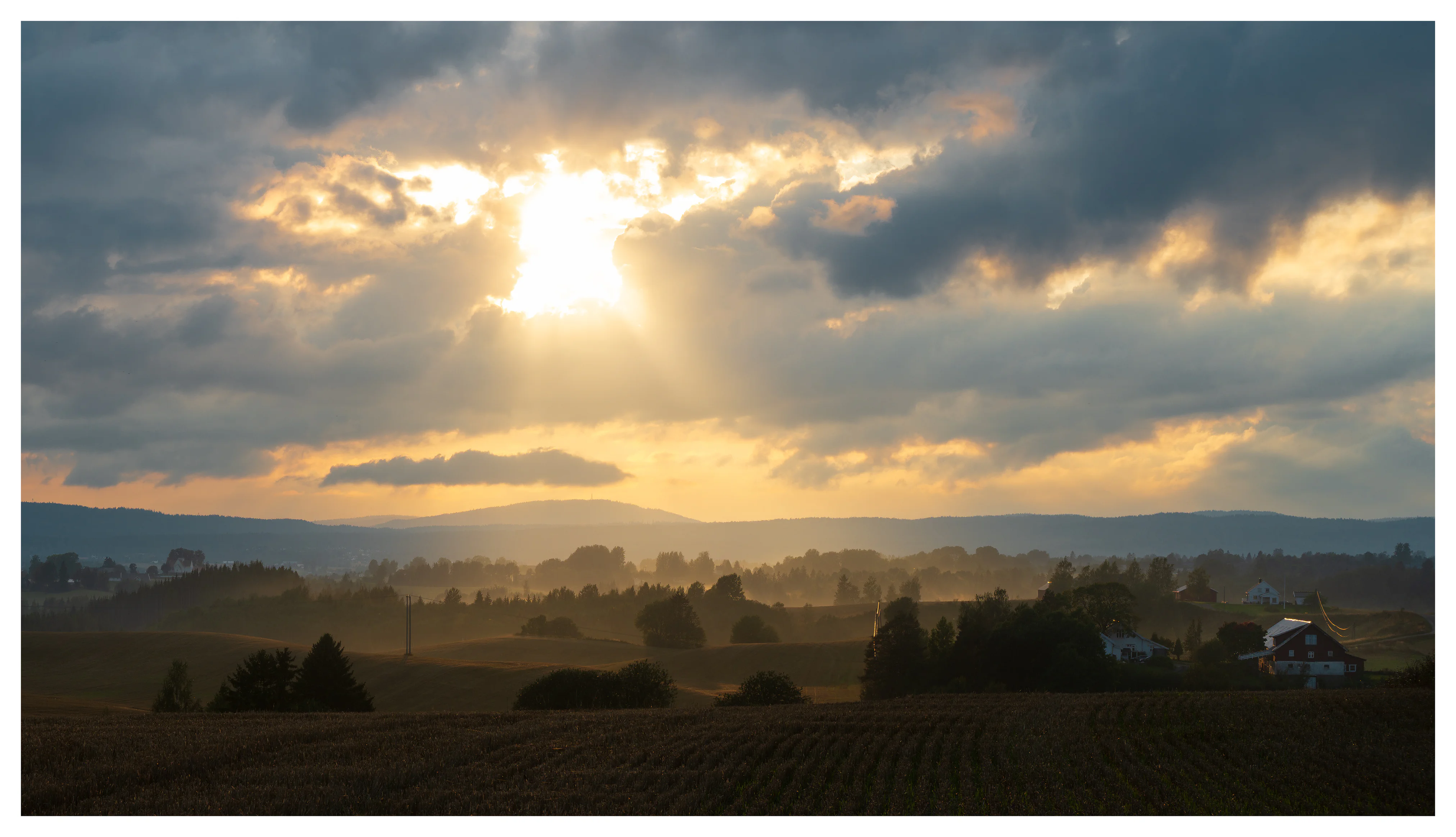 Golden light over the countryside